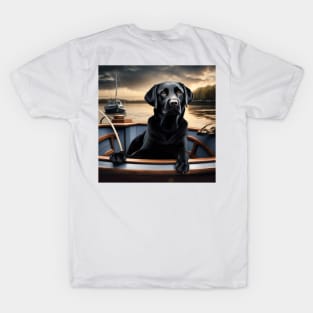 Black Lab on a Boat T-Shirt